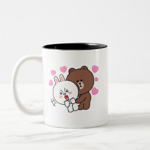 Tasse 2 Couleurs Brown ours cony lapin amour