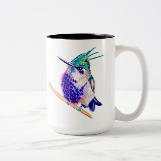 Tasse 2 Couleurs Brume pourpre de colibri vert couronné (Droit)