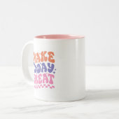 Tasse 2 Couleurs Bubbly 70s Style MAKE TODAY GREAT Cheerful Cute (Devant gauche)
