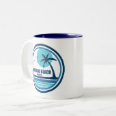 Tasse 2 Couleurs Buckroe Beach Virginia Palm Tree Birds (Devant gauche)