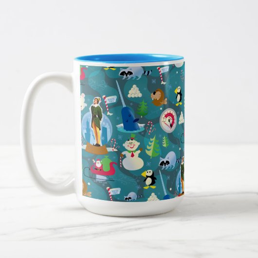 Tasse 2 Couleurs Buddy the Elf and Characters Teal Pattern (Gauche)