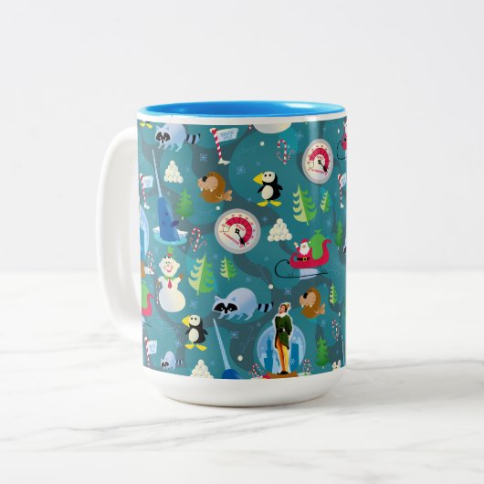 Tasse 2 Couleurs Buddy the Elf and Characters Teal Pattern (Devant gauche)