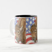 Tasse 2 Couleurs Buffalo patriotique et drapeau américain (Devant gauche)