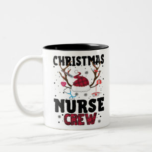 Tasse 2 Couleurs Buffalo Plaid Christmas Nurse Reindeer Nursin