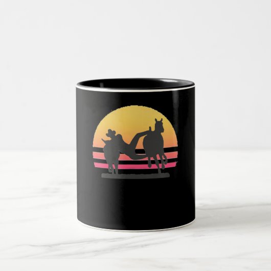 Tasse 2 Couleurs Bull Dogging Steer Lutte Costume de l'amant cadeau (Centre)
