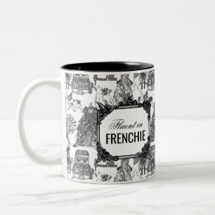 Tasse 2 Couleurs BULLDOG FRANÇAIS Personnalisation de Black Toile F