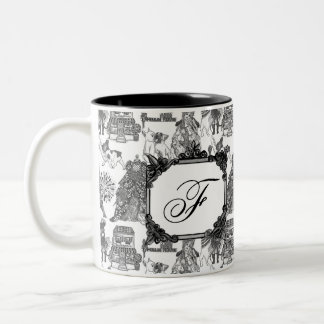 Tasse 2 Couleurs BULLDOG FRANÇAIS Toile noire avec Monogramme