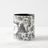 Tasse 2 Couleurs BULLDOG FRANÇAIS Toile noire avec Monogramme (Centre)