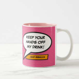 Tasse 2 Couleurs Bulle de bande dessinée rose personnalisée