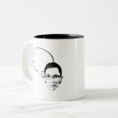 Tasse 2 Couleurs Bulle de pensée de Ruth Bader Ginsburg (Devant gauche)