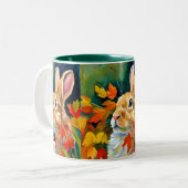 Tasse 2 Couleurs Bunny d'automne (Devant gauche)