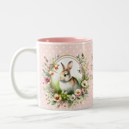 Tasse 2 Couleurs Bunny de printemps (Gauche)