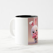 Tasse 2 Couleurs #BunnyMug #CuteCups #WhimsicalDrinkware (Devant gauche)