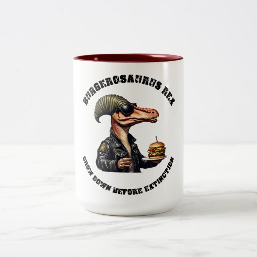 Tasse 2 Couleurs Burgersaurus Rex Dinosaur (Centre)