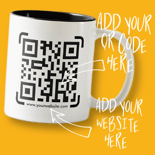 Tasse 2 Couleurs Business Scan Me QR Code Website Modern Simple