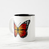 Tasse 2 Couleurs Butterfly Monarch Abstract Artistic Line Art (Devant gauche)