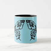 Tasse 2 Couleurs Butterfly Stencil on Blue (Centre)