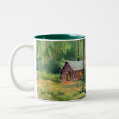 Tasse 2 Couleurs CABINE de RONDIN par SHARON SHARPE (Gauche)