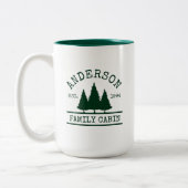 Tasse 2 Couleurs Cabine Nom de famille Pine Trees verts (Gauche)