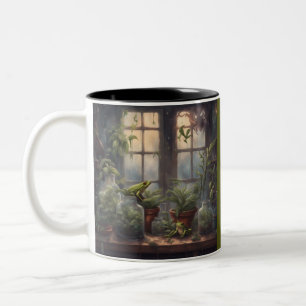 Tasse 2 Couleurs Cabinet sombre Cottagecore Grenouilles et plantes