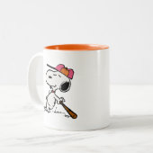 Tasse 2 Couleurs cacahuètes | Snoopy at Bat (Devant gauche)