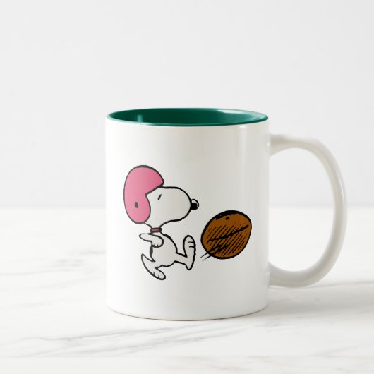 Tasse 2 Couleurs cacahuètes | Snoopy Football Kicker (Droit)