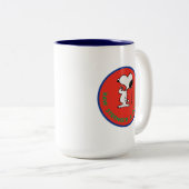 Tasse 2 Couleurs cacahuètes | Snoopy Raw Force & Courage Badge (Devant droit)
