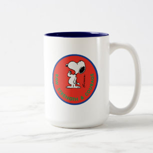 Tasse 2 Couleurs cacahuètes Snoopy Raw Force & Courage Badge
