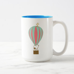 Tasse 2 Couleurs cacahuètes Snoopy & Woodstock Hot Air Balloon