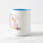 Tasse 2 Couleurs cacahuètes | Snoopy & Woodstock Huggable (Devant gauche)