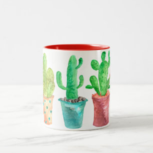 Tasse 2 Couleurs Cactus d'aquarelle