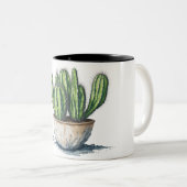 Tasse 2 Couleurs Cactus en casserole (Devant droit)