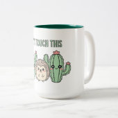 Tasse 2 Couleurs Cactus et Hérisson Drôles (Devant droit)