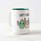 Tasse 2 Couleurs Cactus et Hérisson Drôles (Devant gauche)