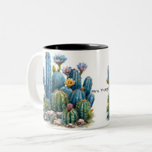 Tasse 2 Couleurs Cactus florissants et succulents