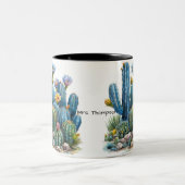 Tasse 2 Couleurs Cactus florissants et succulents (Centre)