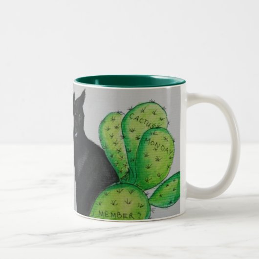 Tasse 2 Couleurs Cactus lundi (Droit)