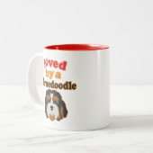 Tasse 2 Couleurs Cadeau Amoureux des chiens Bernedoodle (Devant gauche)