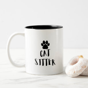 Tasse 2 Couleurs Cadeau Charmant 'Garde de Chat' avec Empreinte de