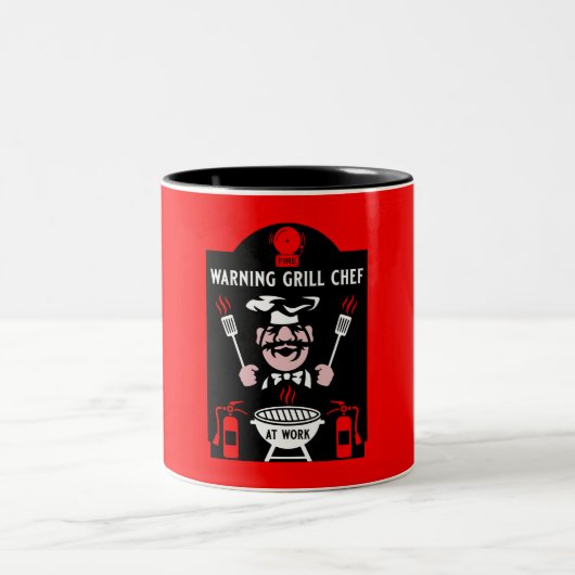 Tasse 2 Couleurs Cadeau Chef Grill (Centre)