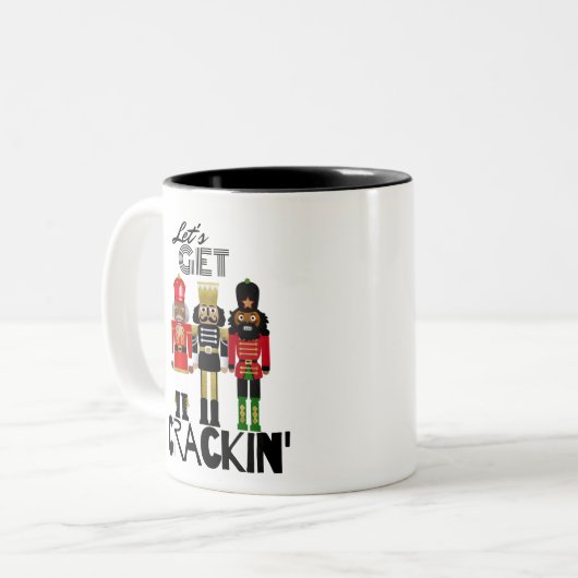 Tasse 2 Couleurs Cadeau "Crackin" de Black Nutcracker (Devant gauche)