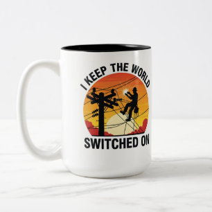 Tasse 2 Couleurs Cadeau d'agent de service public branché sur un mo