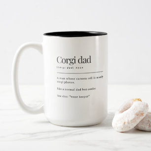 Tasse 2 Couleurs Cadeau d'anniversaire pour papa Corgi drôle Défini