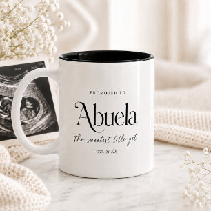 Tasse 2 Couleurs Cadeau d'annonce de grossesse pour Abuela