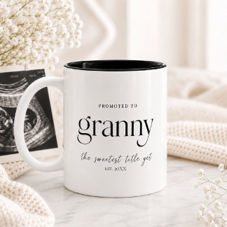 Tasse 2 Couleurs Cadeau d'annonce de grossesse pour grand-mère