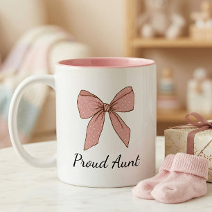 Tasse 2 Couleurs Cadeau d'annonce de grossesse pour tante fière arc