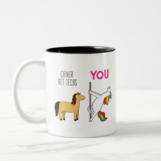 Tasse 2 Couleurs Cadeau d'appréciation technique Vet (Gauche)