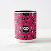 Tasse 2 Couleurs Cadeau d'art populaire de Chouette scandinave (Centre)
