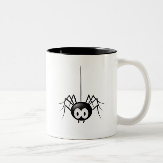 Tasse 2 Couleurs Cadeau de Black Spider Cute Halloween (Droit)