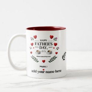 Tasse 2 Couleurs Cadeau de café personnalisé de 11 oz pour papa